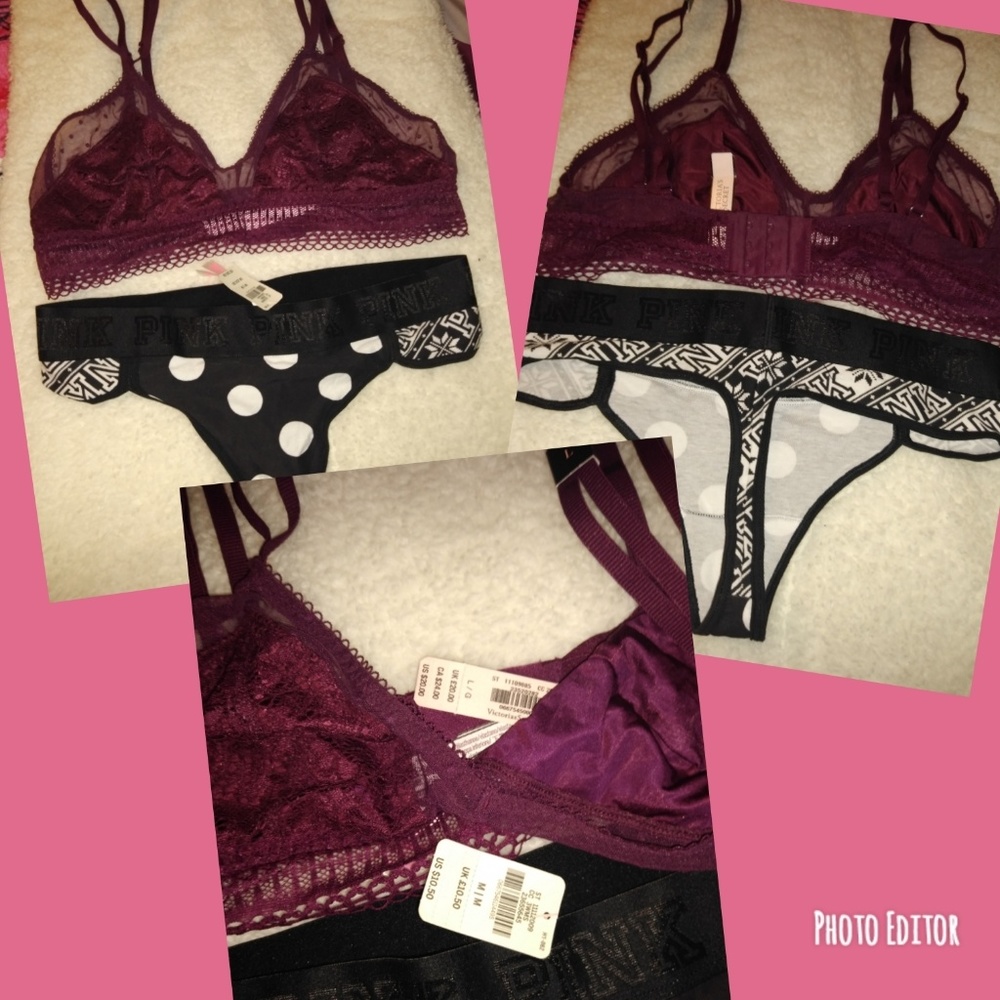 Bralette and low-rise tong VS